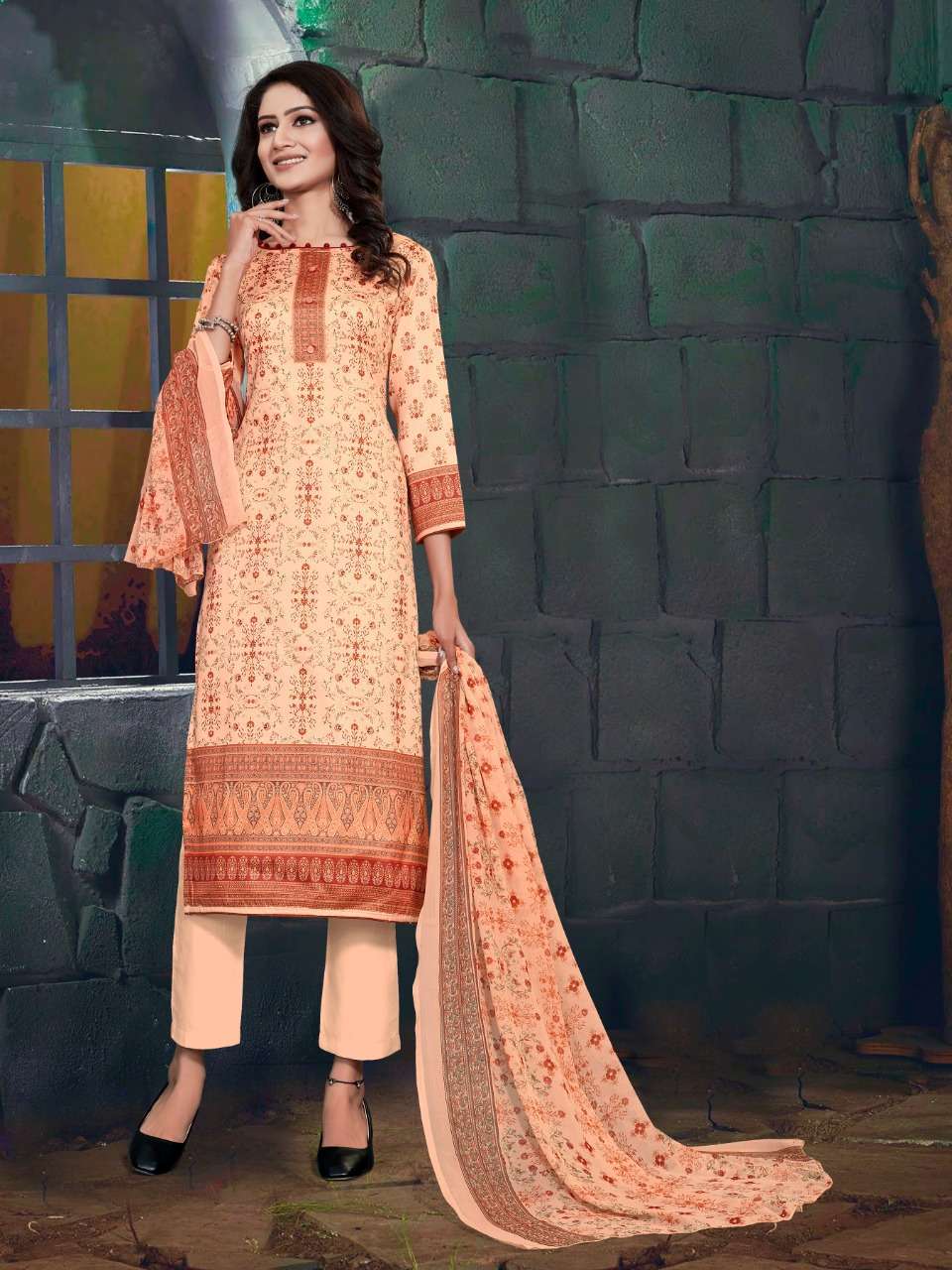 Buy Digital Queen Bipson Designer Satin Cotton Salwar Suit