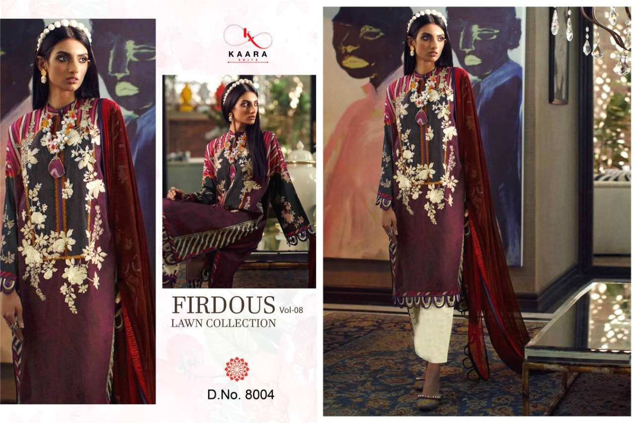 Buy Firdous Lawn Collection Vol-8 Kara Designer Cotton Salwar Suit