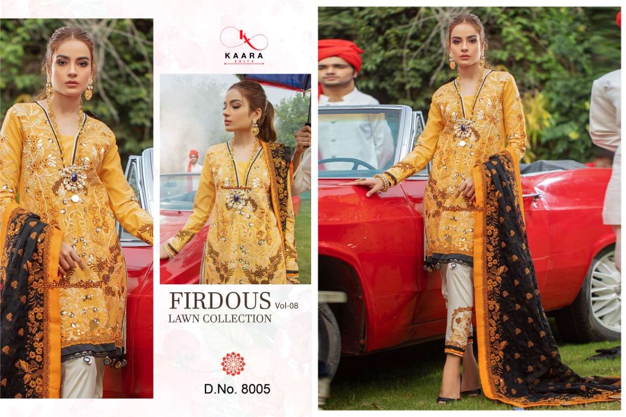 Buy Firdous Lawn Collection Vol-8 Kara Designer Cotton Salwar Suit