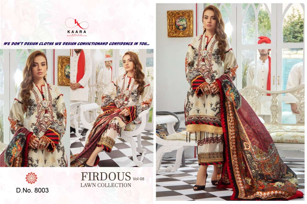 Buy Firdous Lawn Collection Vol-8 Kara Designer Cotton Salwar Suit