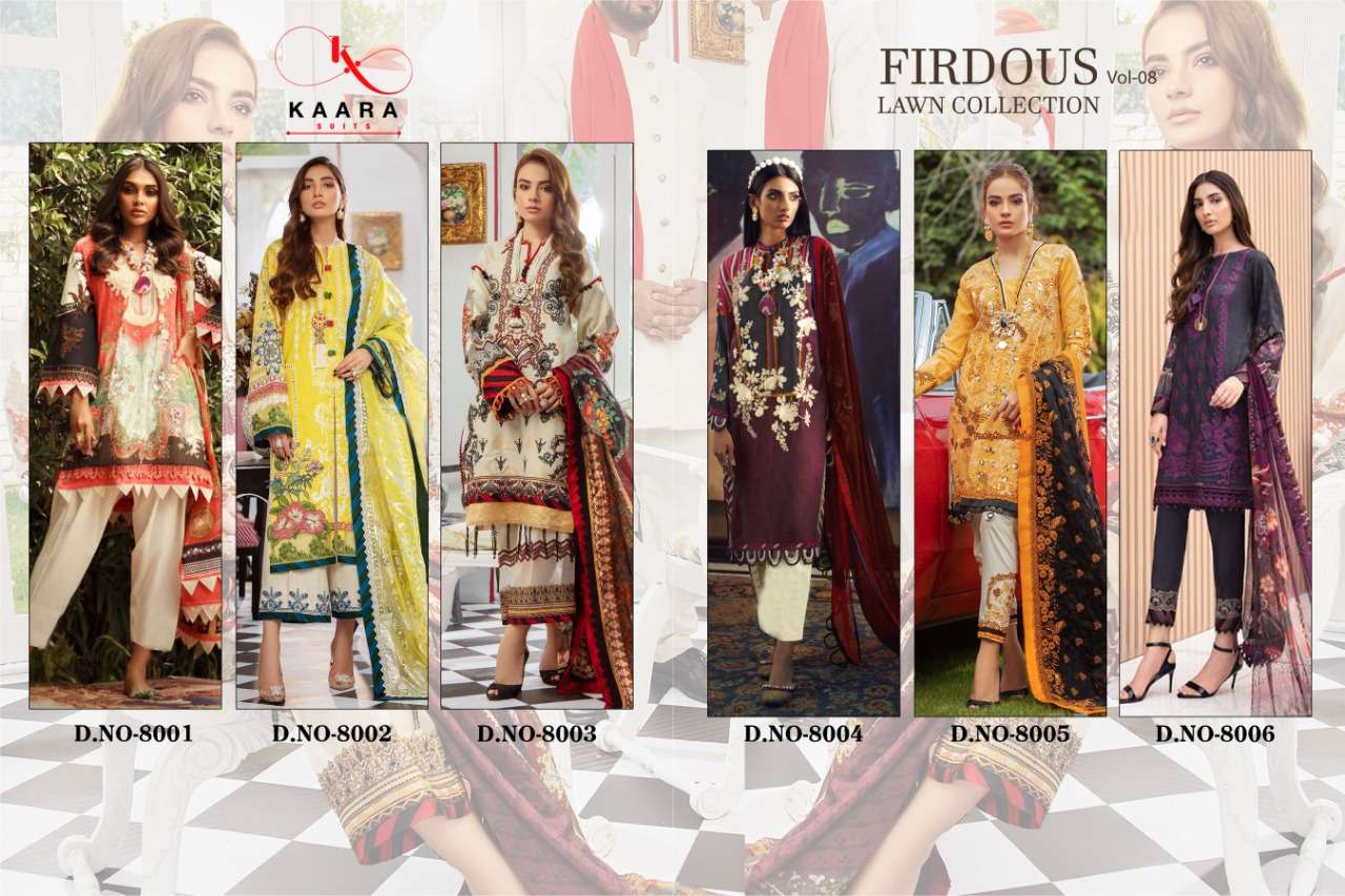 Buy Firdous Lawn Collection Vol-8 Kara Designer Cotton Salwar Suit