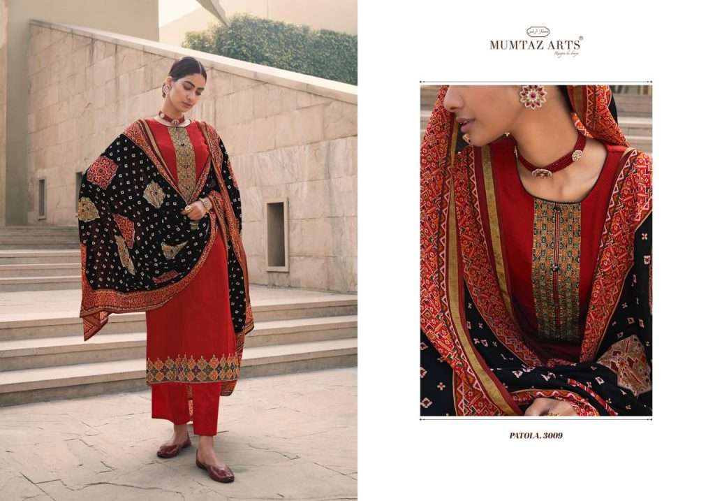 Buy Patola Mumtaj Arts Designer Jam Satin Salwar Suit