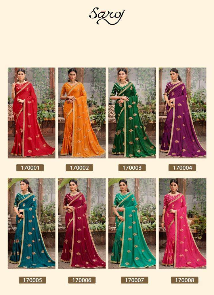 Buy Rose Marry Saroj Designer Vichitra Silk Saree