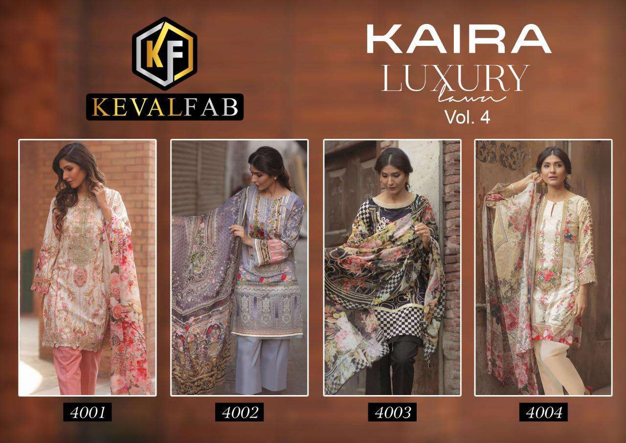 KAIRA LUXURY VOL - 4 Wholesale Online Cotton Lawn Fabric Salwar Suit Catalog
