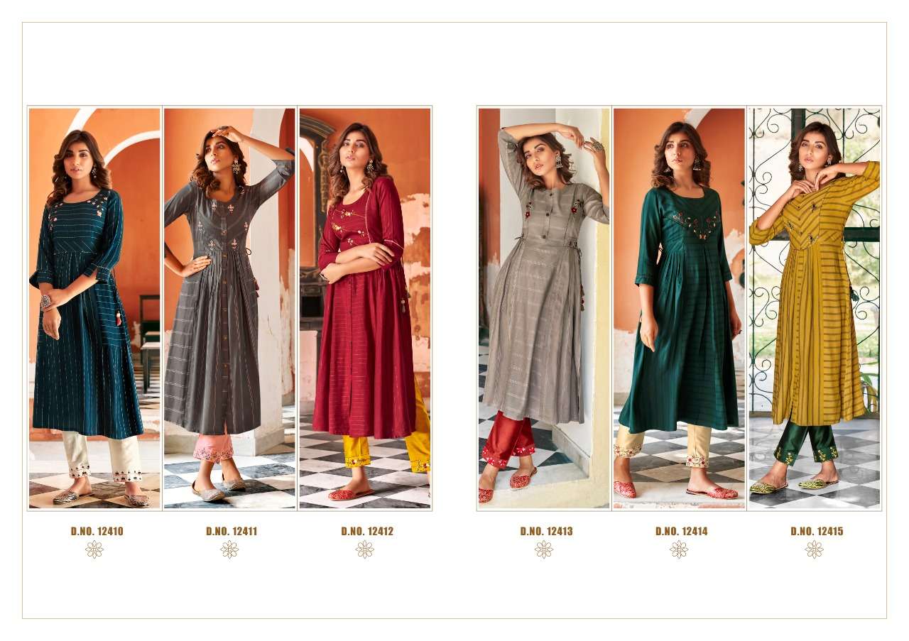 Kajree Kalaroop Tissot Rayon Wholesale Supplier Online Lowest Price Kurtis Pant Catalog Set