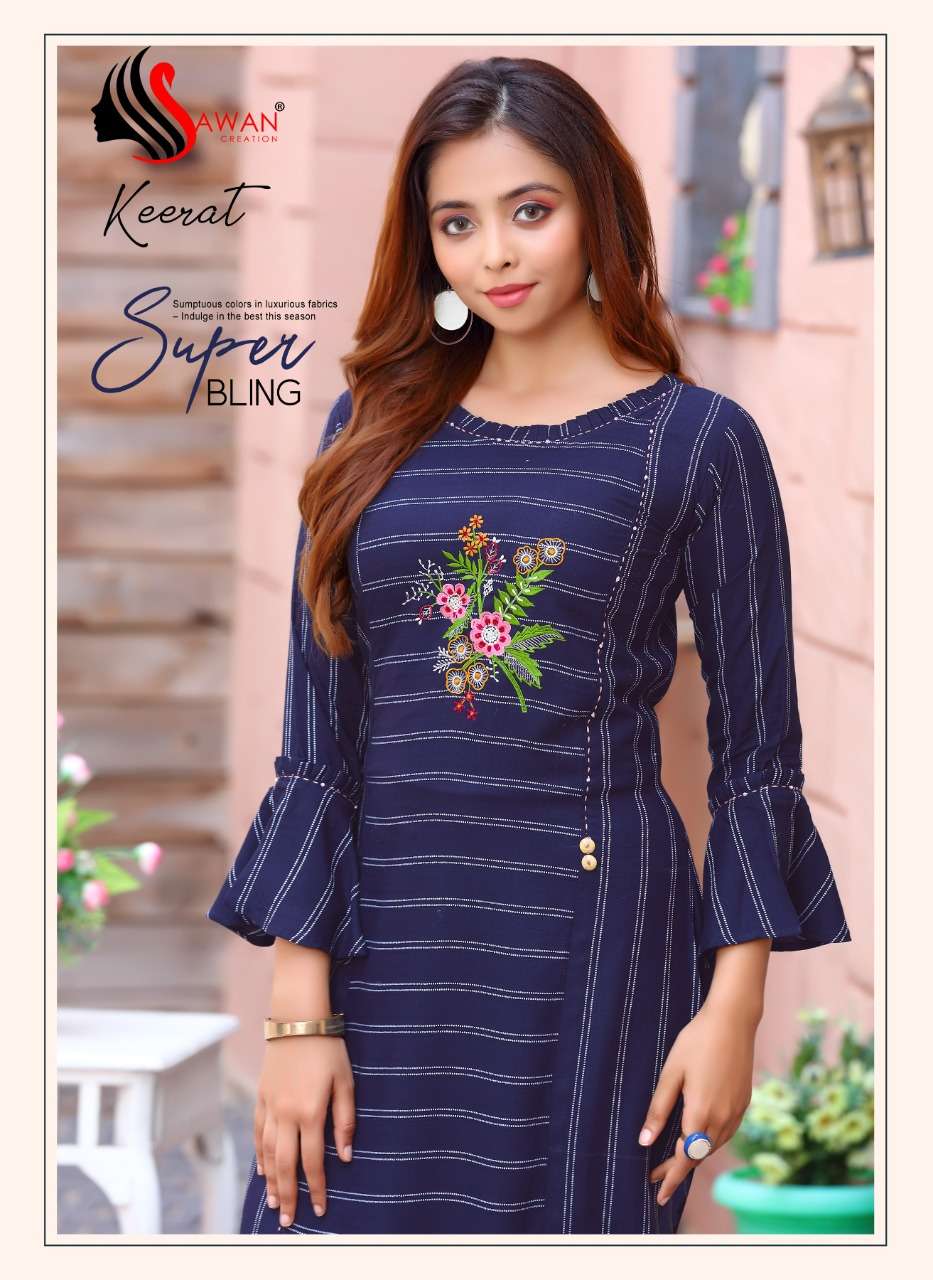 Keerat Vol 2 By Sawan Creation Wholesale Online Supplier Rayon 14 Kg Lowest Price Kurtis Catalog Set