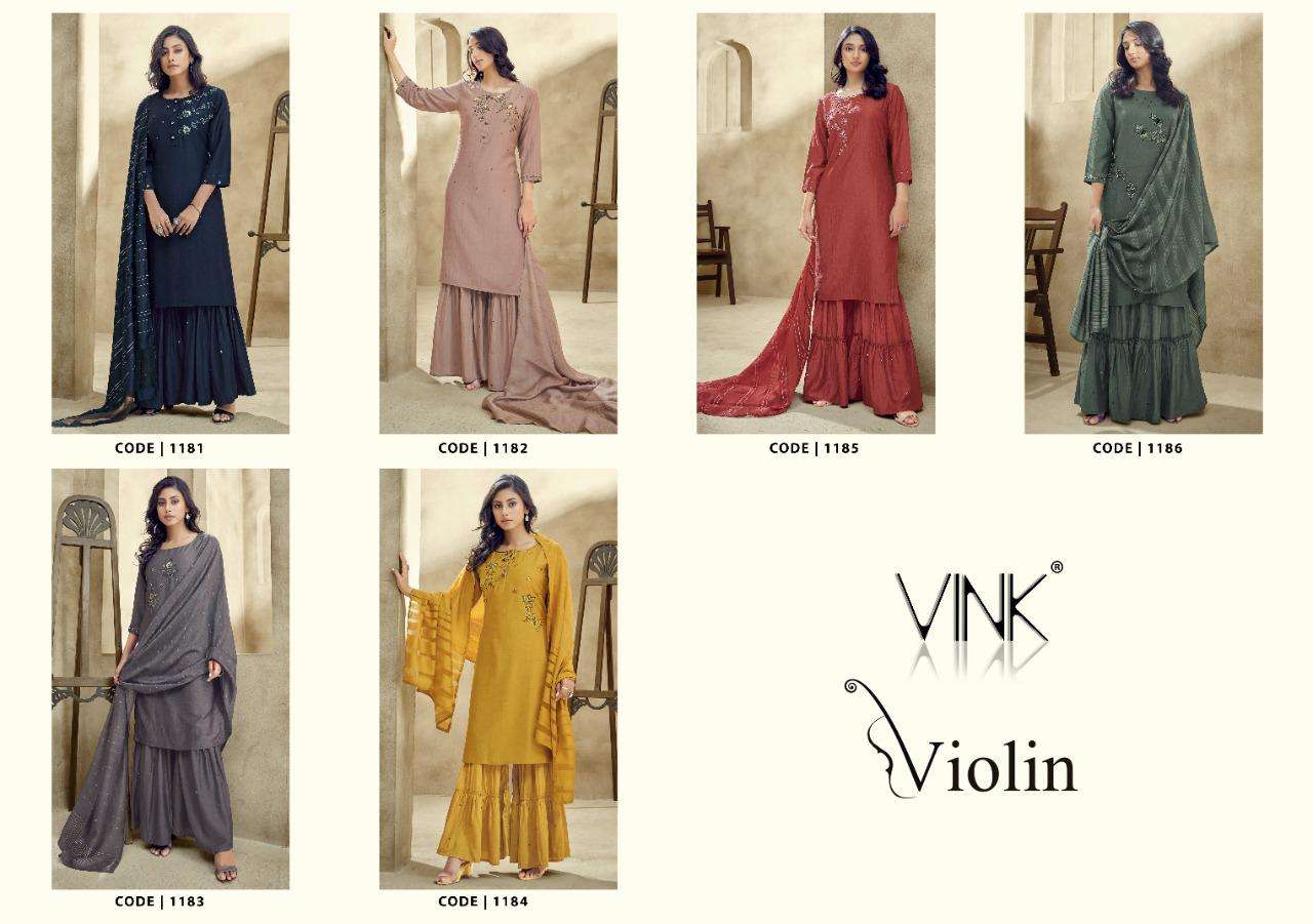 Vlolin By Vink Silk Wholesale Supplier Online Party Wear Collection Lowest Price Kurtis Palazzo Dupatta Catalog Set