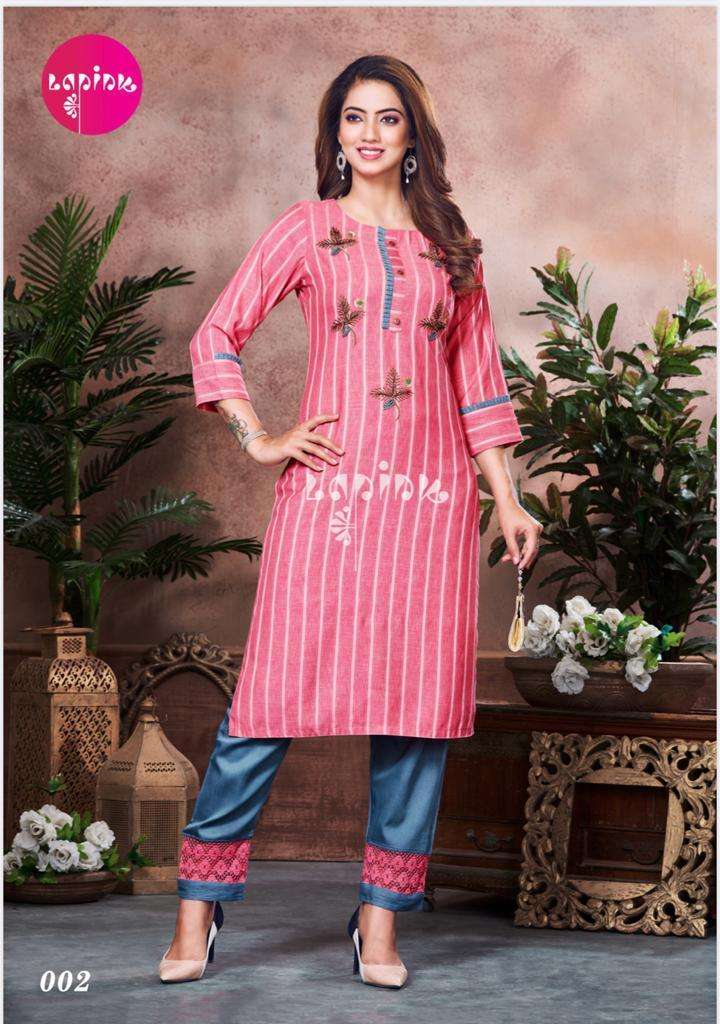 Zeel By La Pink Designer Party Wear Classy Wholesale Supplier Online Lowest Price Kurtis Pant Catalog Set