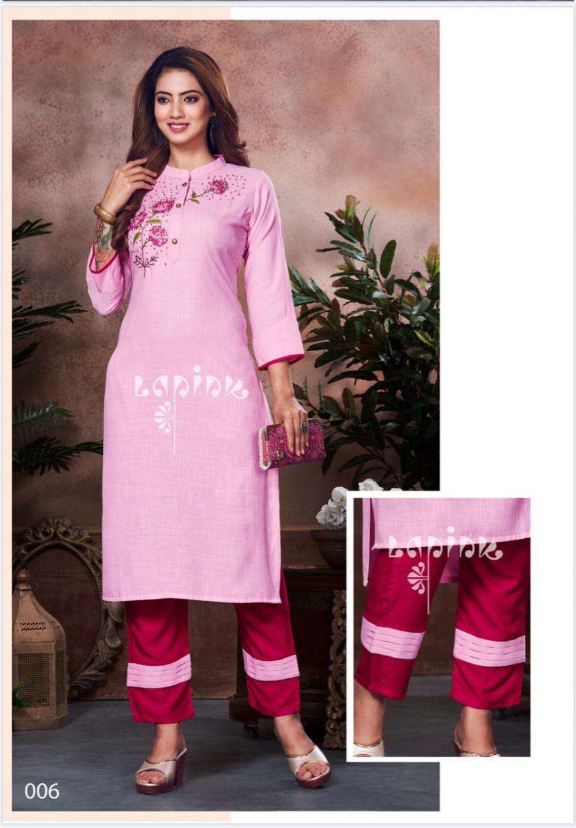Zeel By La Pink Designer Party Wear Classy Wholesale Supplier Online Lowest Price Kurtis Pant Catalog Set