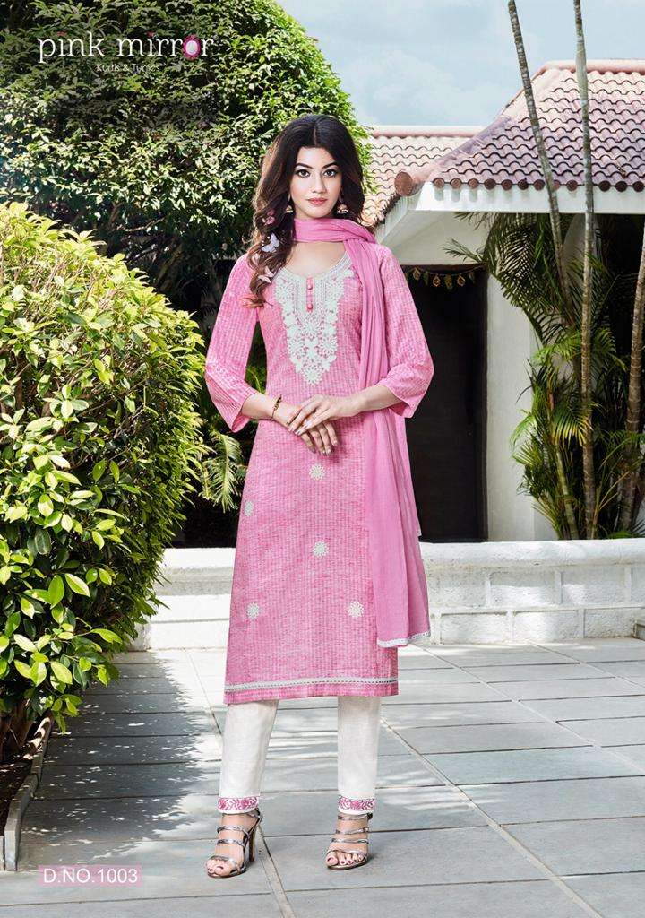 Bloom By Pink Mirror Designer Party Wear Collection Wholesale Supplier Online Dealer Kurtis Pant Dupatta Catalog Set
