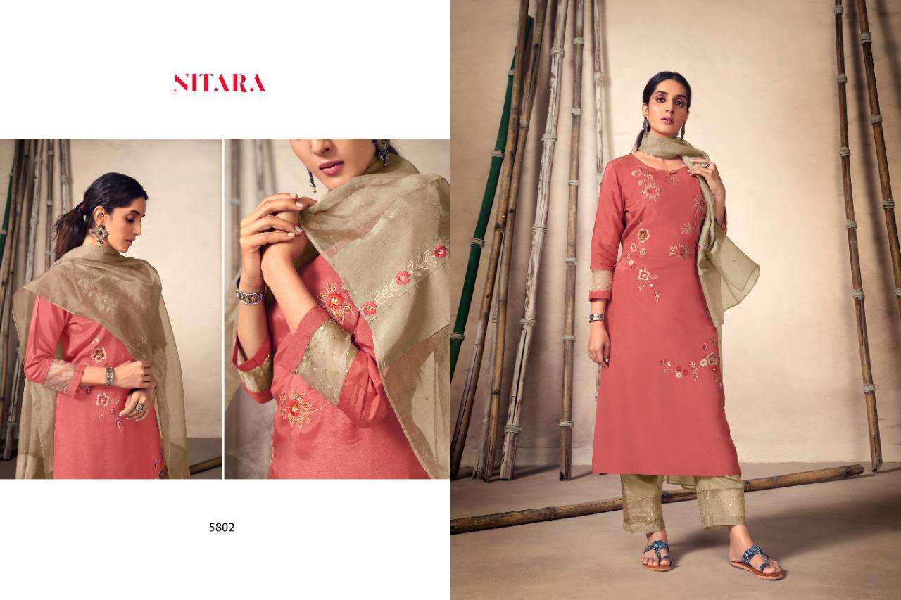 Kyra By Nitara Fabric Viscose Fancy Designer Party Wear Wholesale Supplier Online Kurtis Pant Dupatta Catalog Set