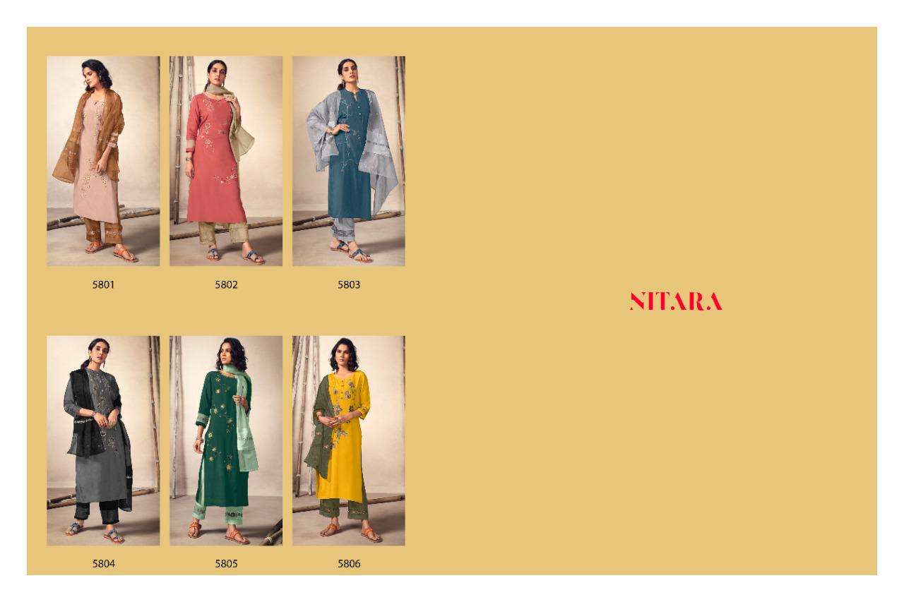Kyra By Nitara Fabric Viscose Fancy Designer Party Wear Wholesale Supplier Online Kurtis Pant Dupatta Catalog Set