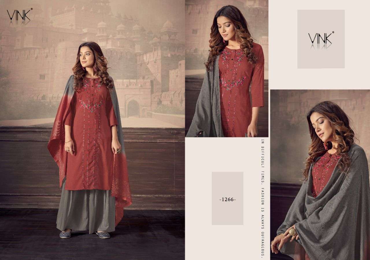Scarlet By Vink Designer Party Wear Premium Collection Wholesale Supplier Online Lowest Price Cheapest Kurtis With Sharara Dupatta Catalog Set