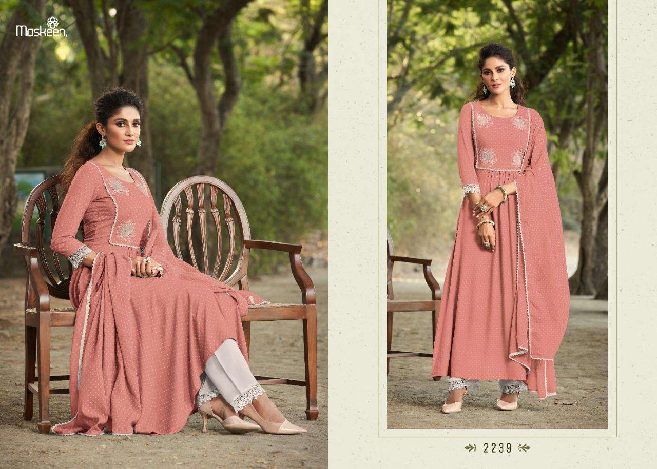 Zeenat By Maskeenji Premium Designer Party Wear Wholesale Supplier Online Lowest Price Cheapest Kurtis Pant Dupatta Catalog Set