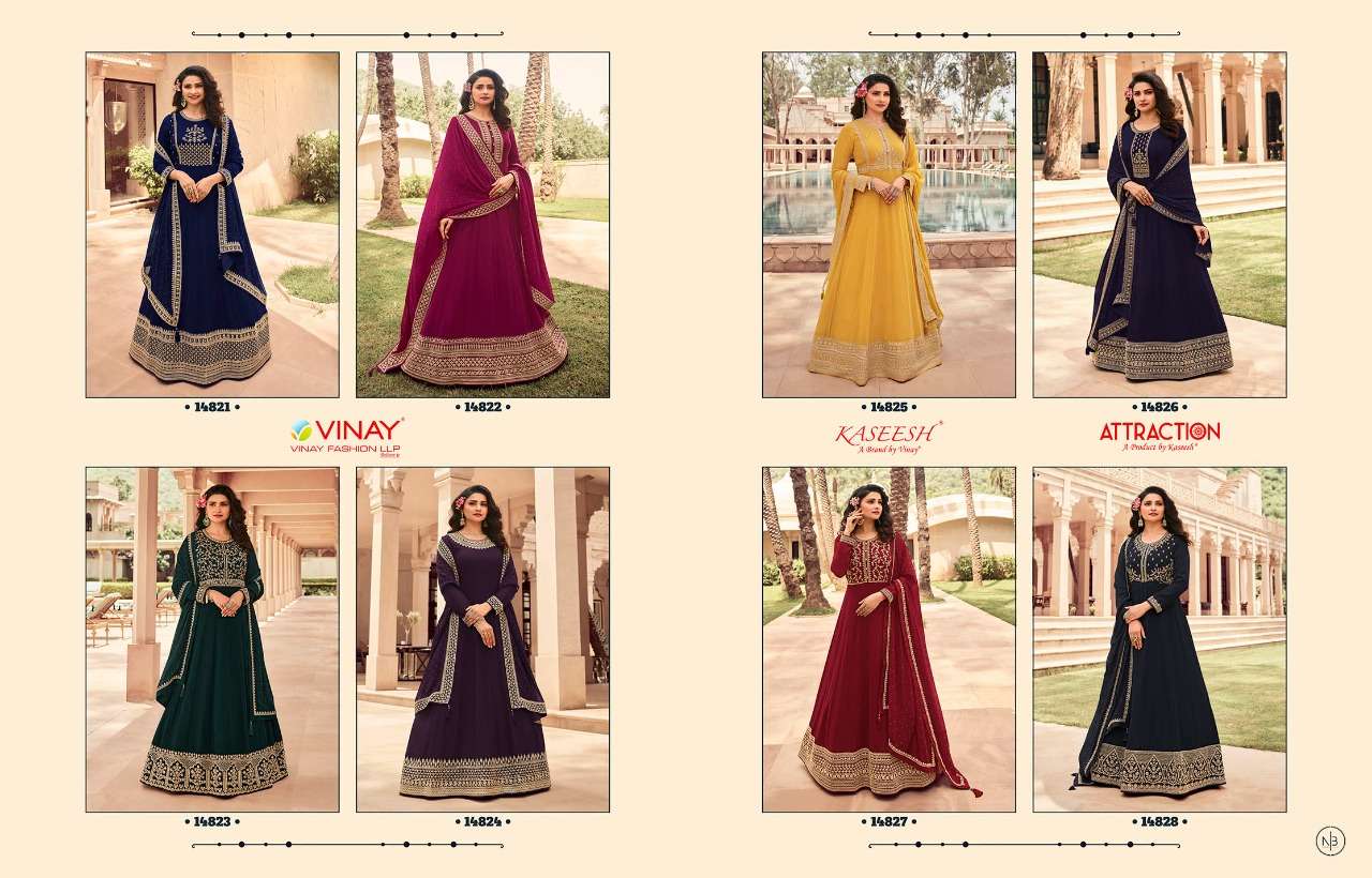Attraction By Vinay Fashion Party Wear Designer Collection Lowest Price Cheapest Salwar Suit Catalog Set