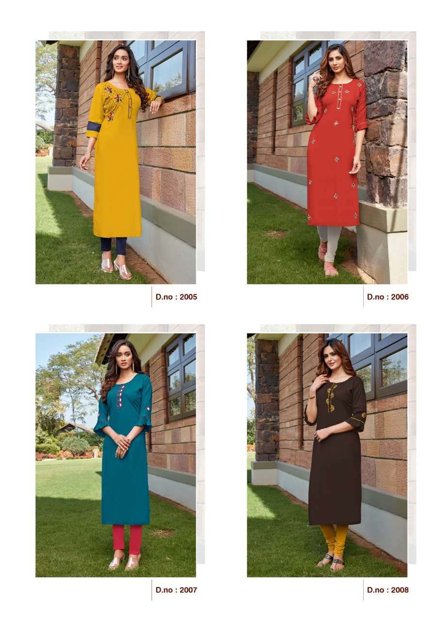 Gloria Vol 2 By Parra Studio Kurtis Designer Regular Wear Rayon Wholesale Supplier Online Lowest Price Cheapest Straight Kurtis Catalog