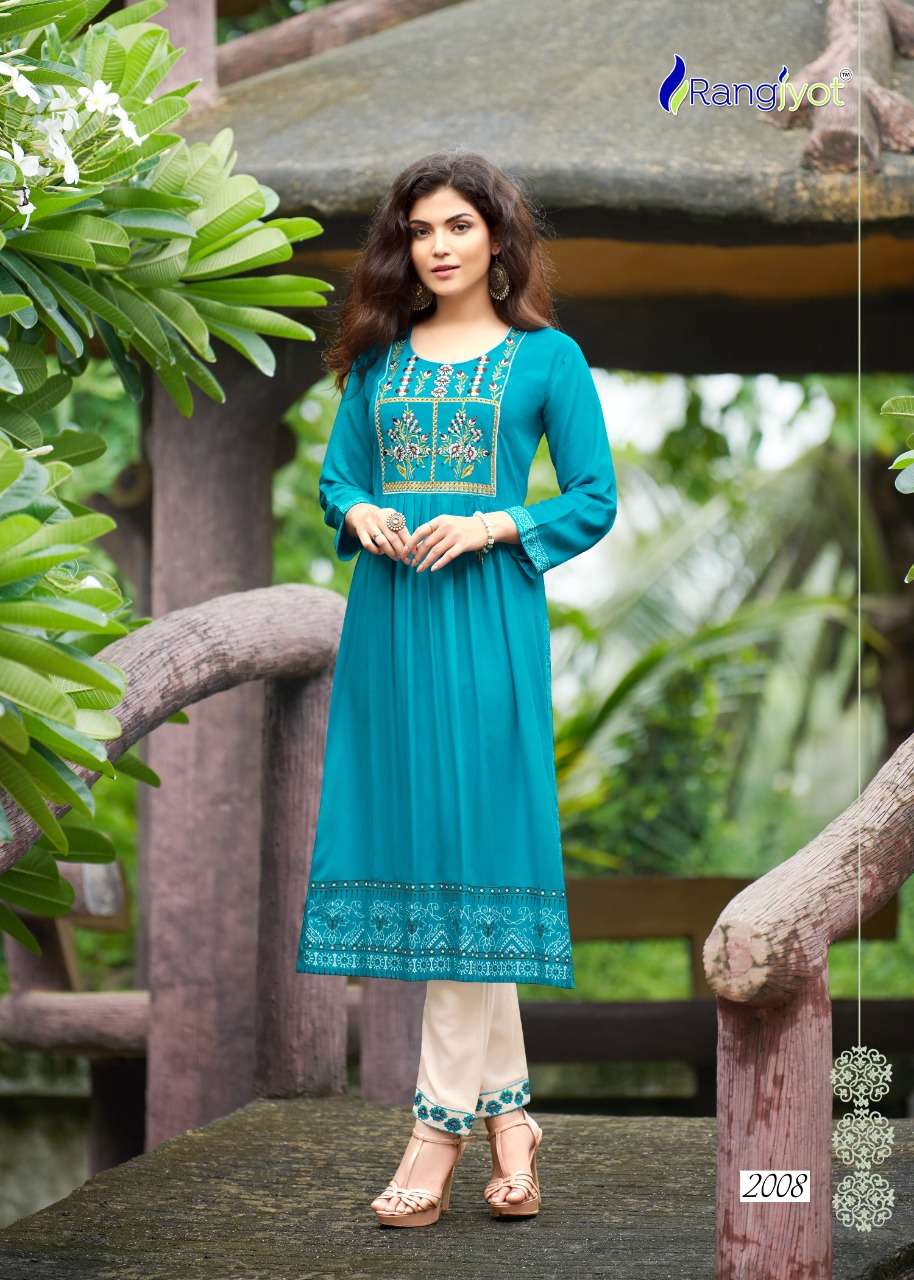 Maria Vol 1 By Rangjyot Premium Designer Party Wear Collection Wholesale Supplier Online Lowest Price Cheapest Kurtis With Pant Catalog Set