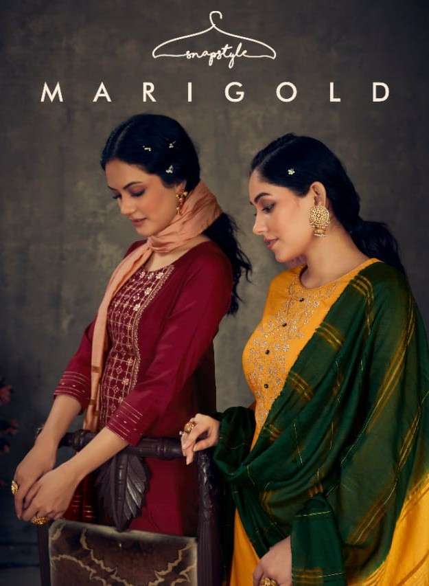 Marigold By Snapstyle Premium Designer Party Wear Collection Wholesale Supplier Online Lowest Price Cheapest Kurtis Pant With Dupatta Catalog