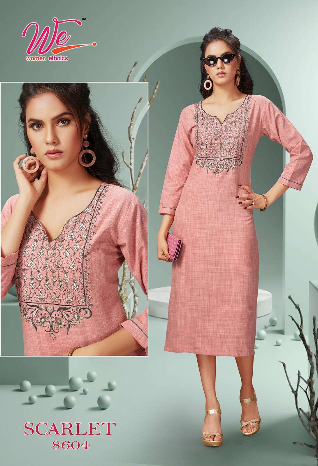 Scarlet By We Women Designer Party Wear Straight Cut Wholesale Supplier Online Lowest Price Cheapest Kurtis Catalog