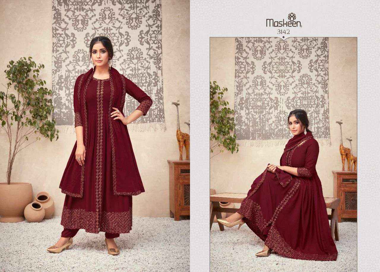 Shehnaaz By Maskeenji Premium Designer Party Wear Collection Wholesale Supplier online Lowest Price Cheapest Kurtis With Pant Dupatta Catalog