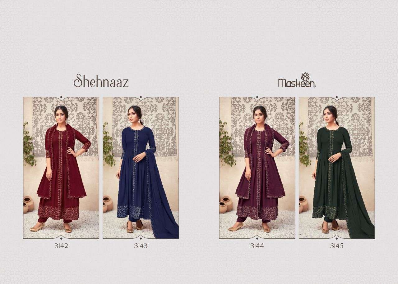 Shehnaaz By Maskeenji Premium Designer Party Wear Collection Wholesale Supplier online Lowest Price Cheapest Kurtis With Pant Dupatta Catalog