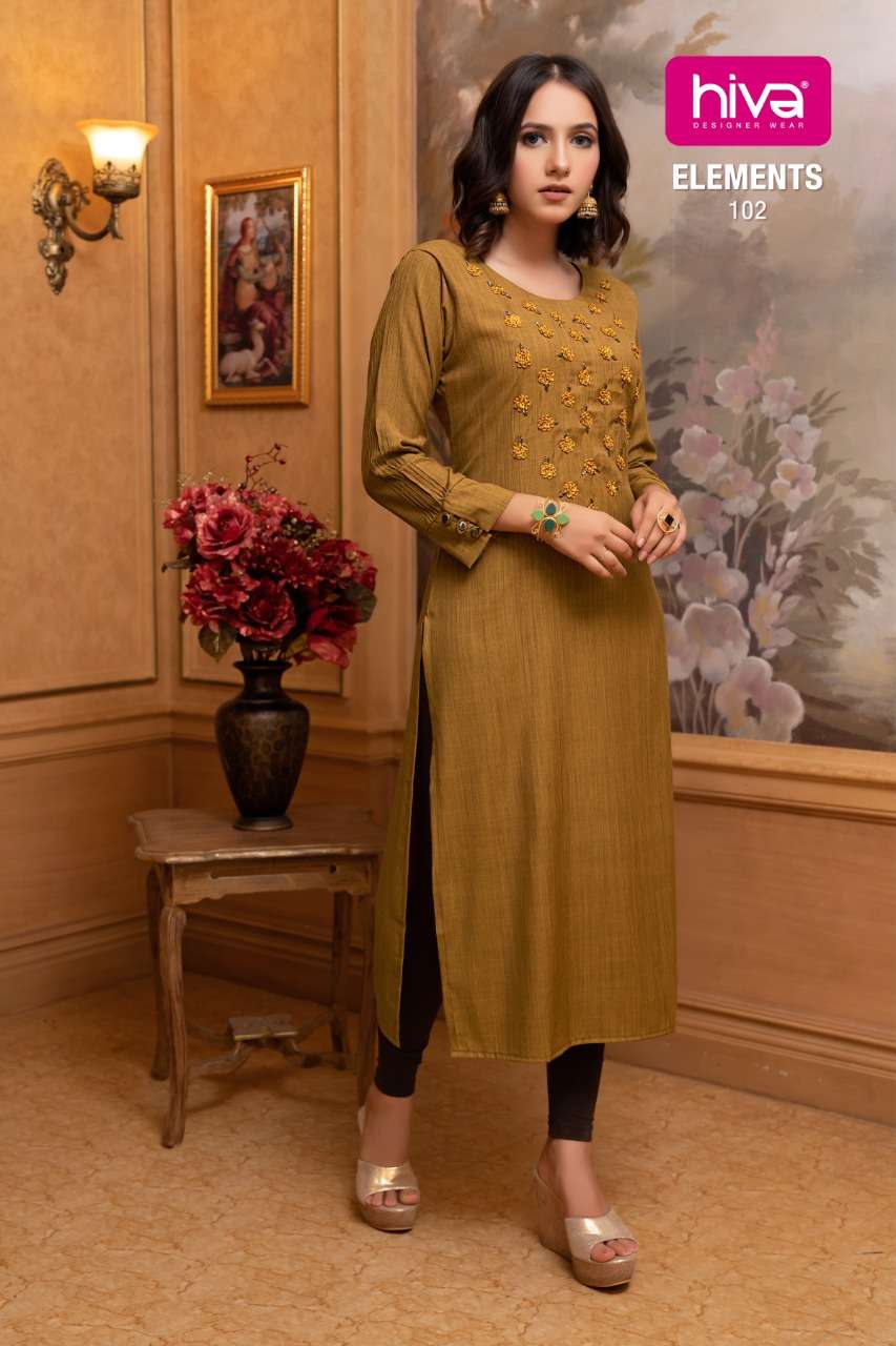 Elements By Hiva Kurtis Premium Designer Party Wear Collection Wholesale Supplier Online Lowest Price Kurtis Catalog