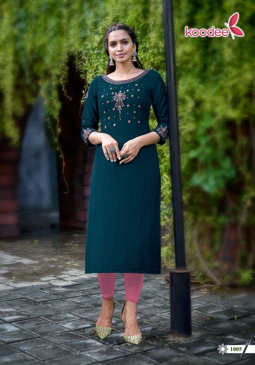 Koodee Fashion Veer Vol 2 Latest Designer Party Wear Collection Wholesale Supplier Online Lowest Price Cheapest Kurtis Catalog
