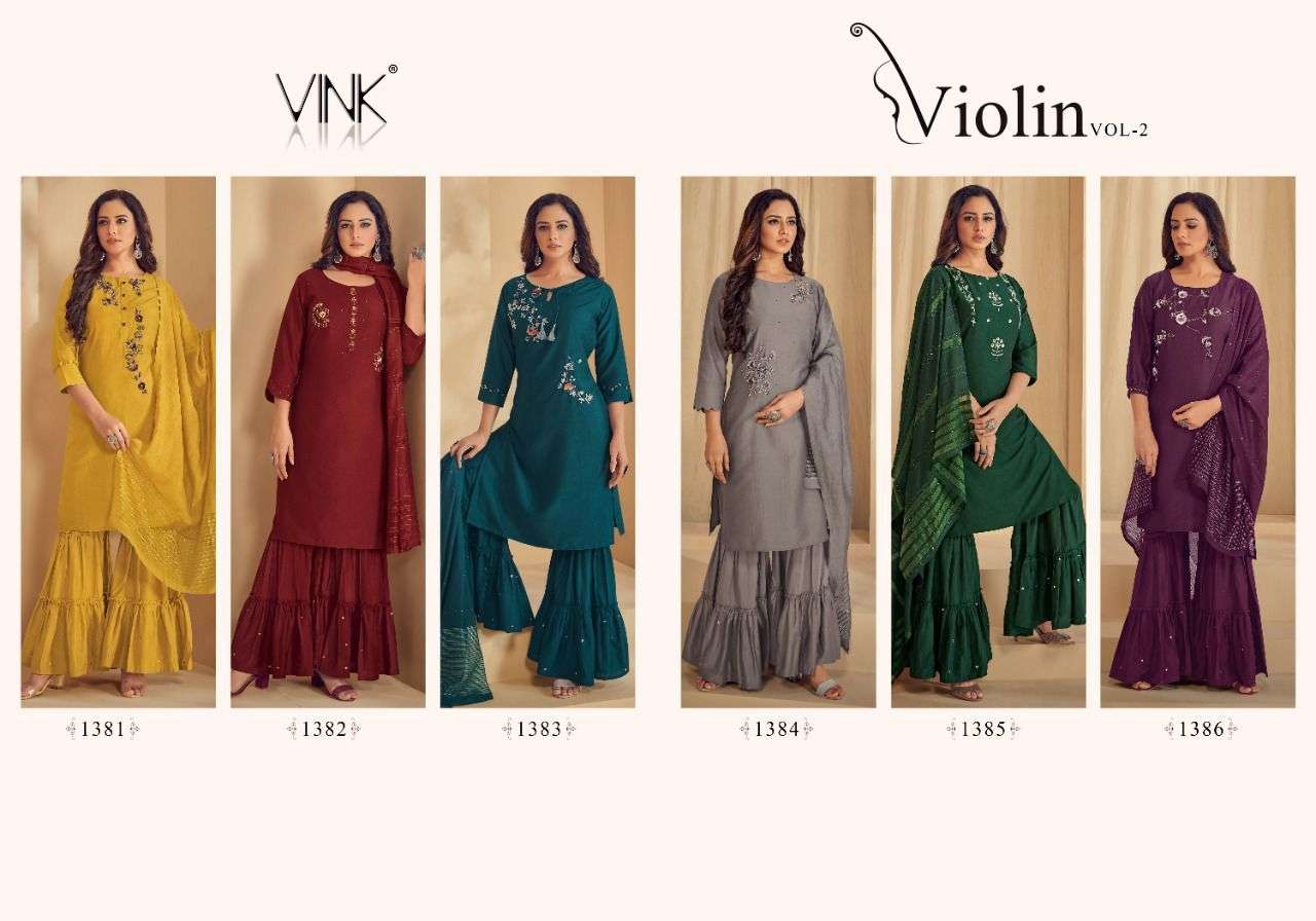 Vink By Violin Vol 2 Premium Designer Party Wear Collection Lowest Price Cheapest Wholesale Supplier Online Kurtis Pant Dupatta Catalog