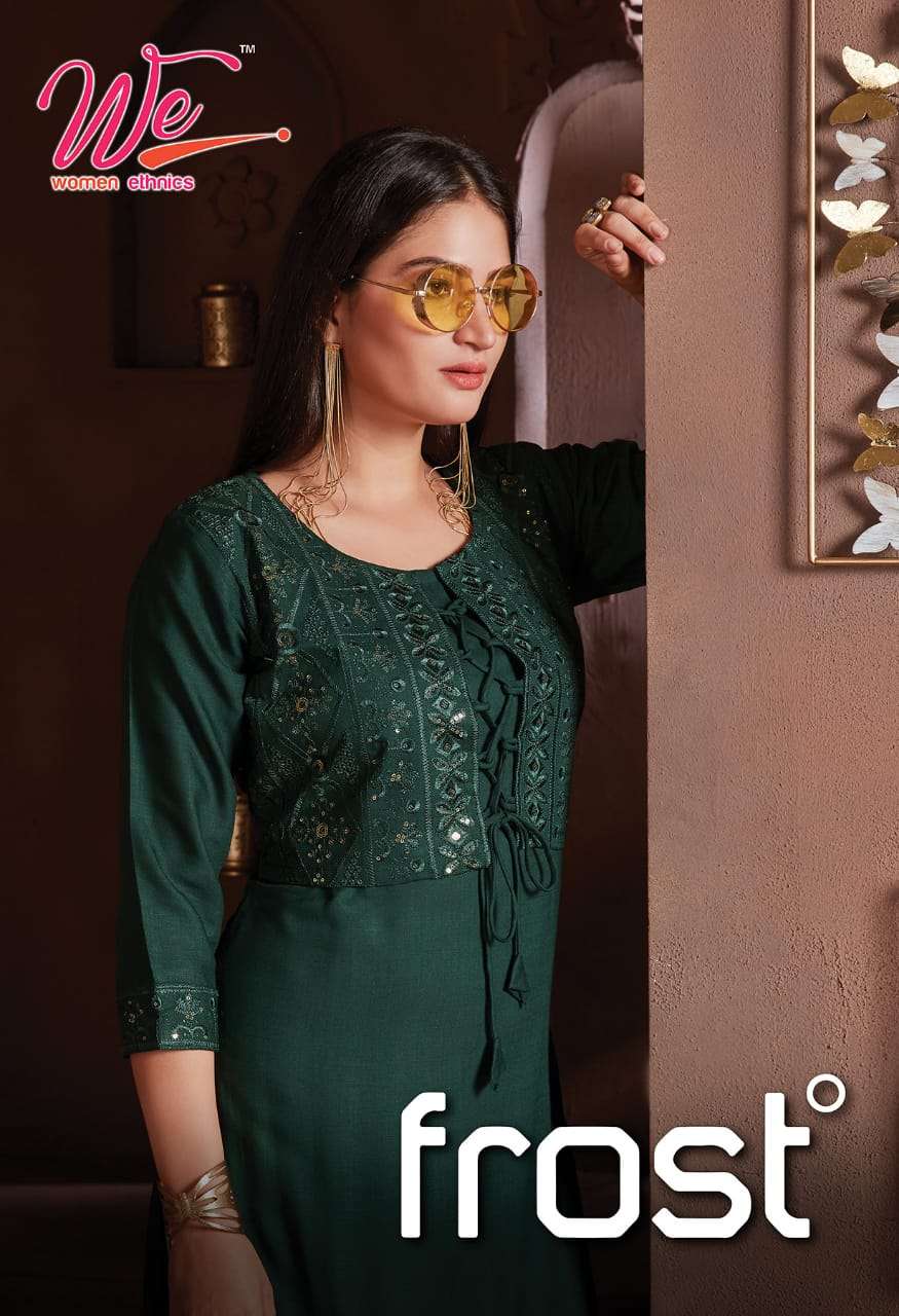 We Women Frost Rayon Designer Latest Collection Wholesale Supplier online Lowest Price Cheapest Kurtis Catalog