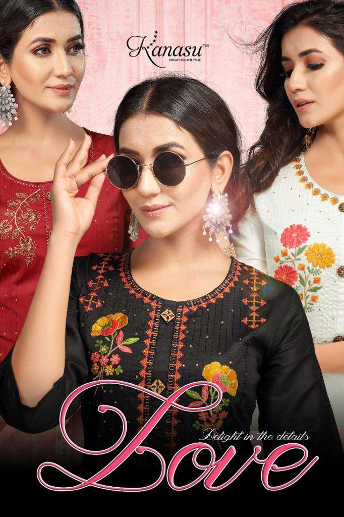 Love By Kanasu Kurtis Latest Designer Jam Cotton Straight Cut Designer Kurtis Wholesale Supplier Online Catalog