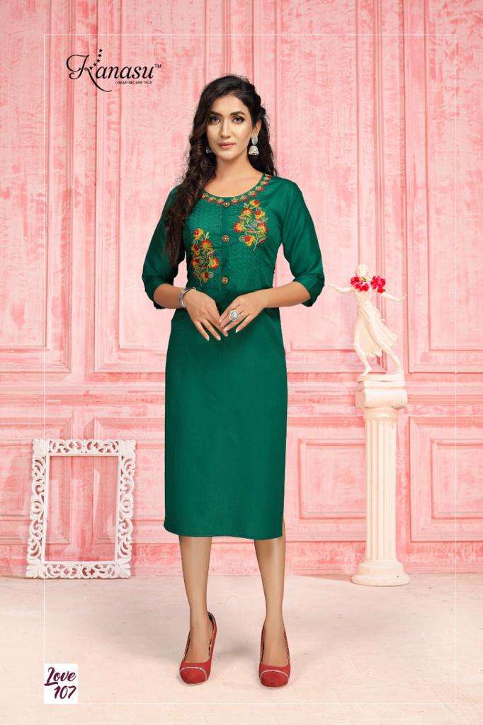 Love By Kanasu Kurtis Latest Designer Jam Cotton Straight Cut Designer Kurtis Wholesale Supplier Online Catalog