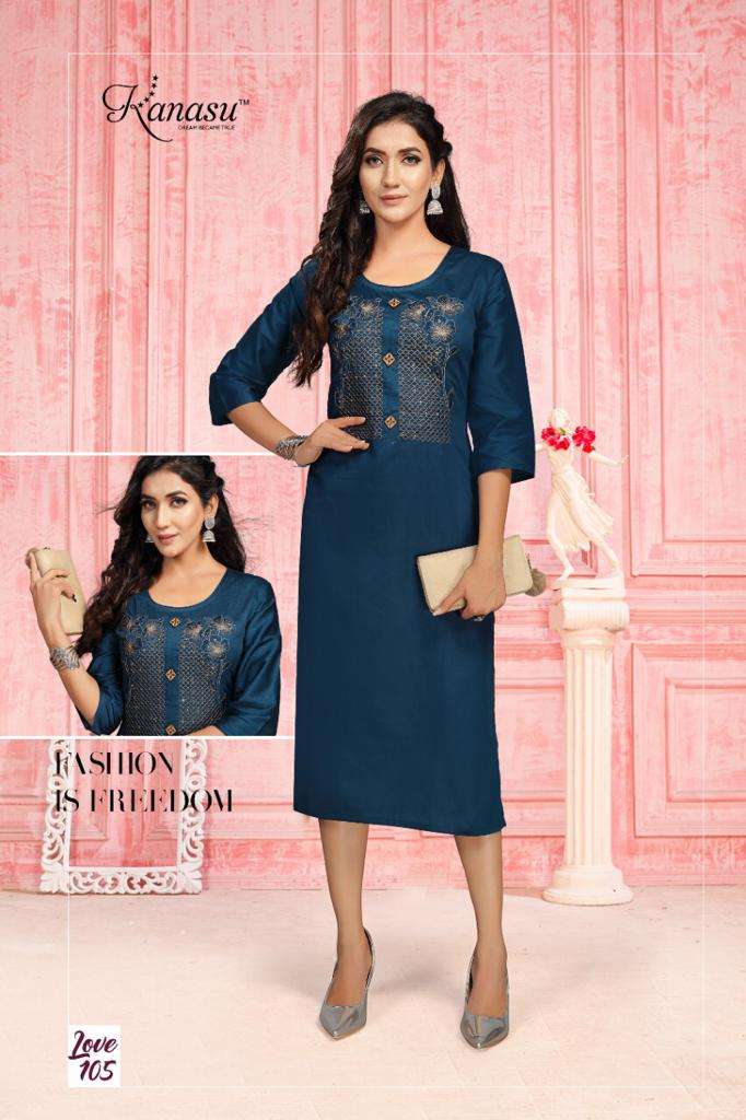 Love By Kanasu Kurtis Latest Designer Jam Cotton Straight Cut Designer Kurtis Wholesale Supplier Online Catalog