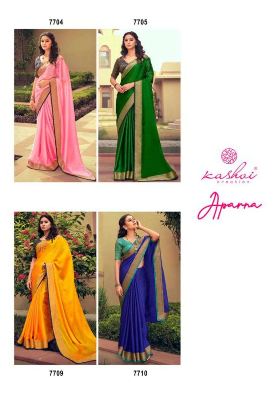 Aparna Kashvi Premium Designer Regulars Wear Collection Lowest Price Sarees Wholesale Price Set