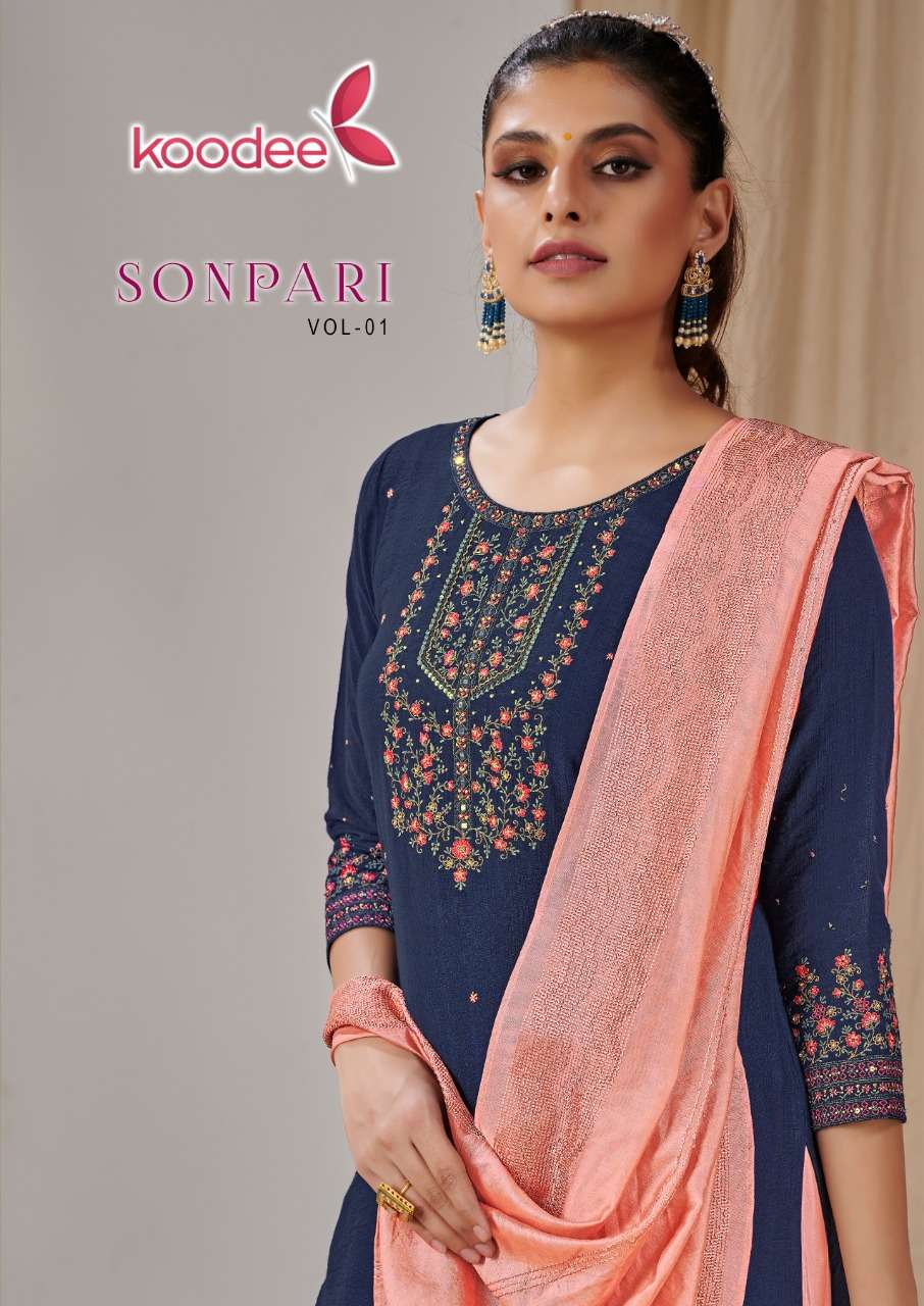 Sonpari Vol 1 By Koodee Fashion Wholesale Supplier Online Latest Party Wear Collection Lowest Price Cheapest Kurtis Sharara Catalog Catalog