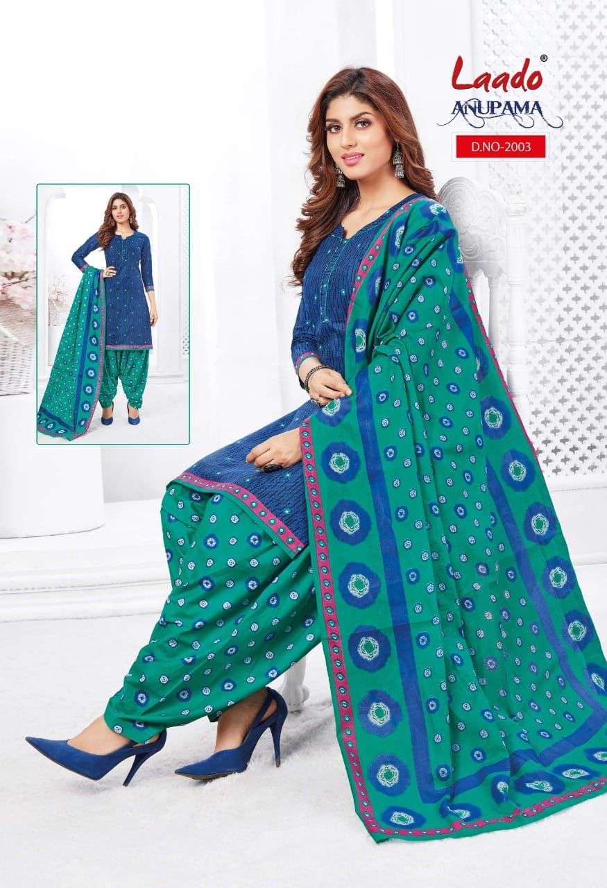 Anupama Vol 2 Laado Prints Premium Cotton Printed Dress Materials Wholesale Supplier Lowest Salwar Suit Catalog