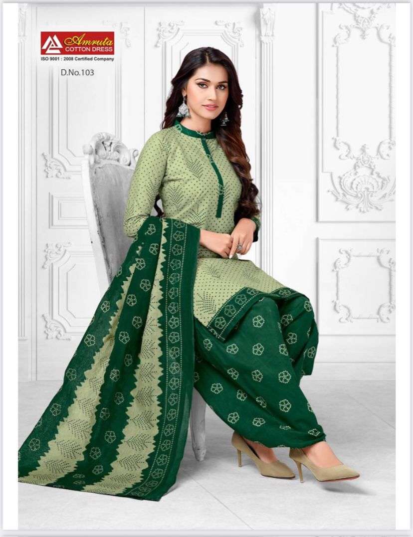 Amruta Cotton Dress Ajrakh Special Vol 1 Cotton Printed Dress Material