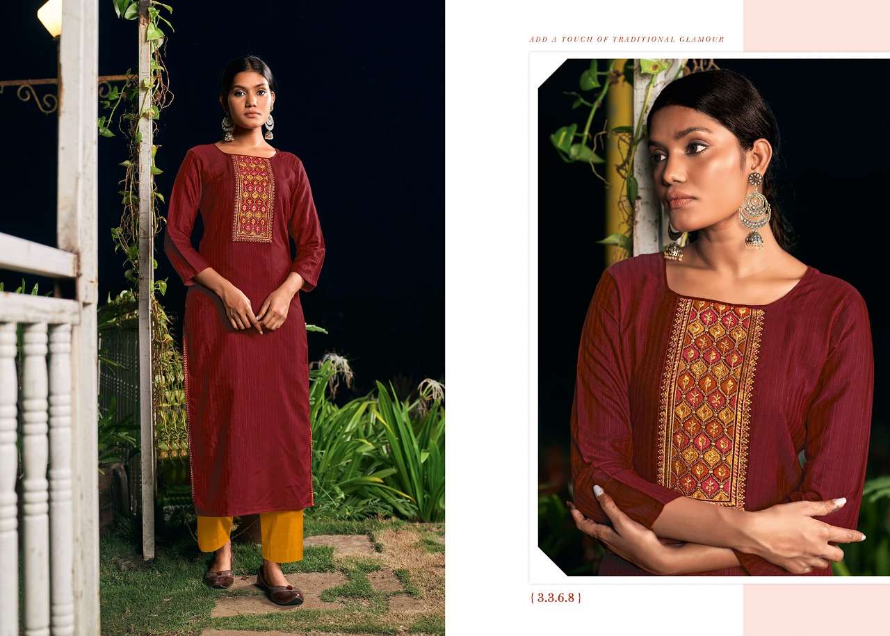 Colours Rangoon Premium Latest Designer Silk Wholesale Price Straight Cut Kurtis Set