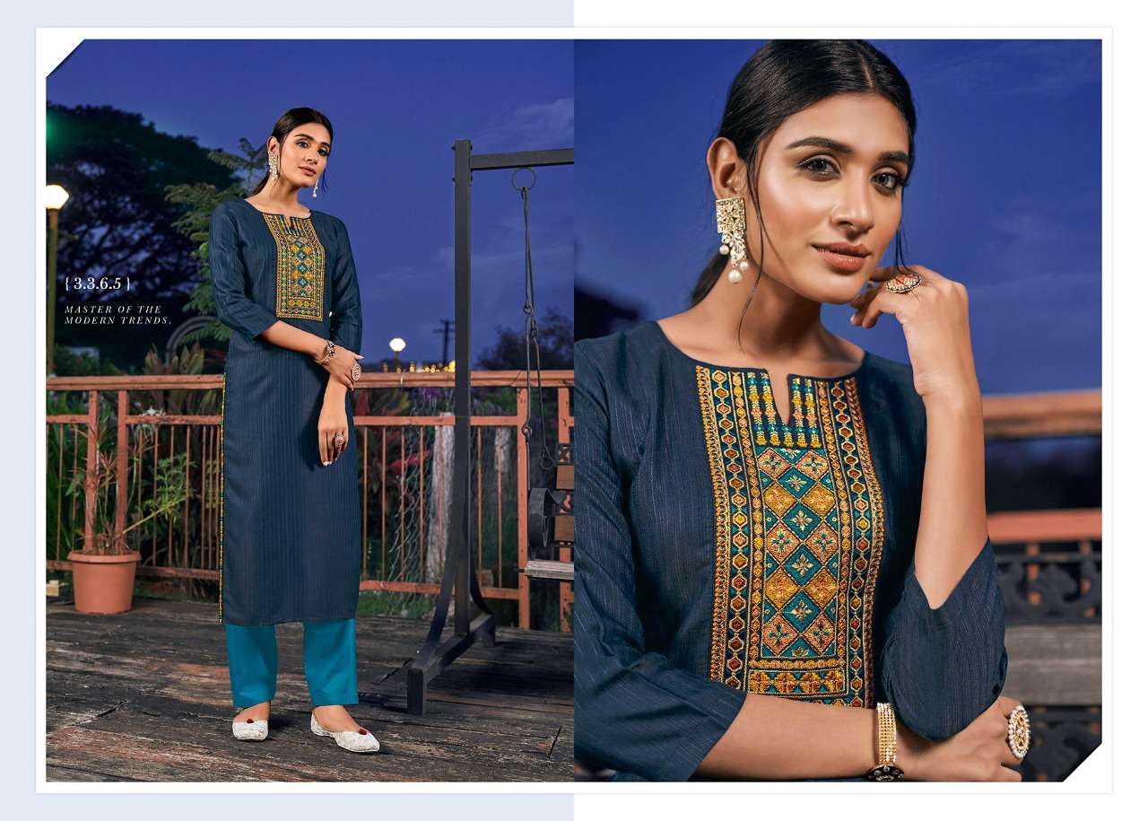 Colours Rangoon Premium Latest Designer Silk Wholesale Price Straight Cut Kurtis Set