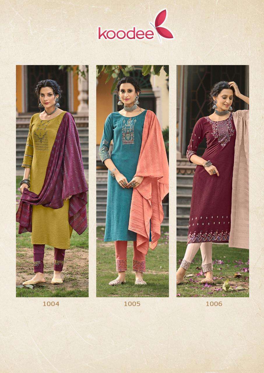 Riza Vol 1 Koodee Fashion Premium Viscose Dobby Latest Collection Wholesale Price Kurtis Set