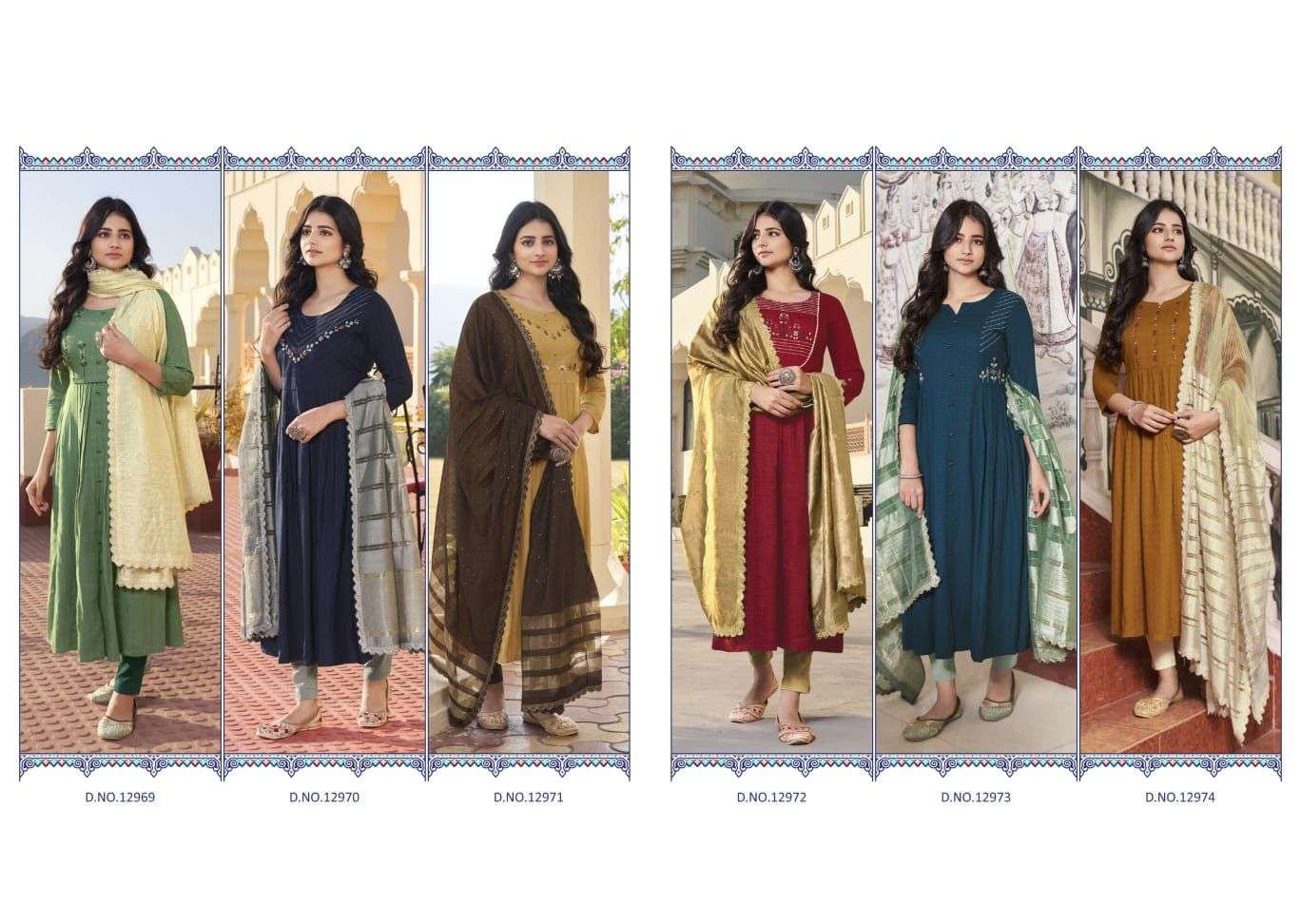 Olivia By Kalaroop Kajree Wholesale Online Lowest Price Kurtis Pant Dupatta Set