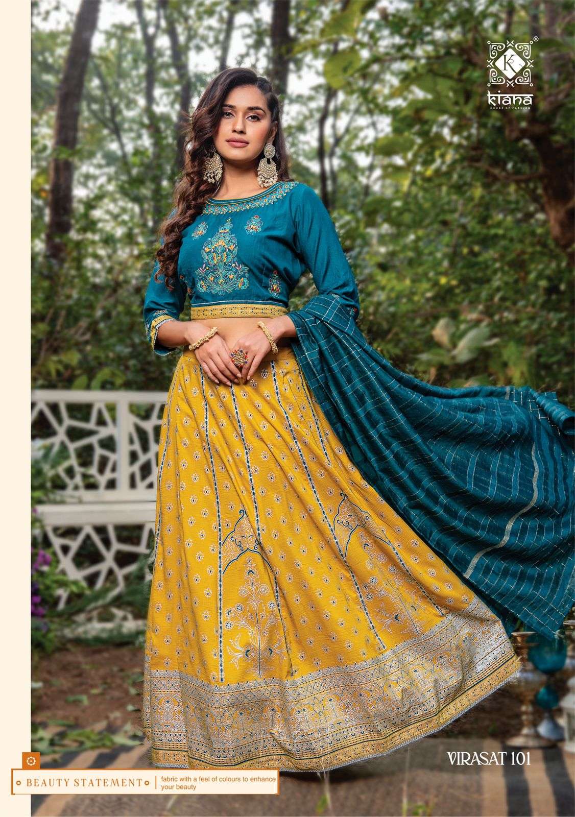 Virasat By Kiana Fashion Wholesale Online Muslin Work Skrit Dupatta Set