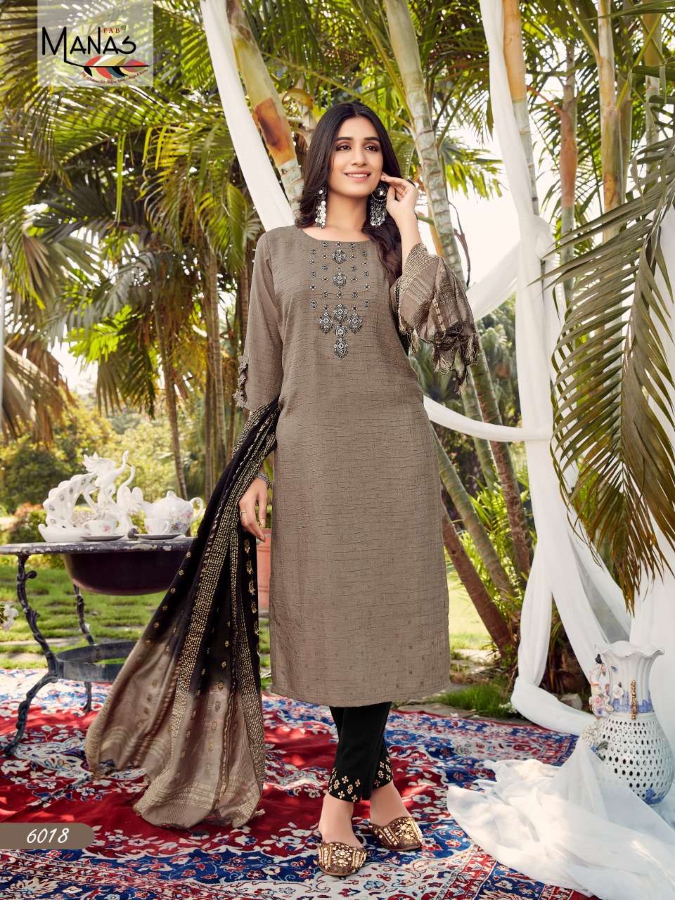 Arina Vol 3 Manas Fab Weaving Wholesale Price Lowest Kurtis Pant Dupatta Set
