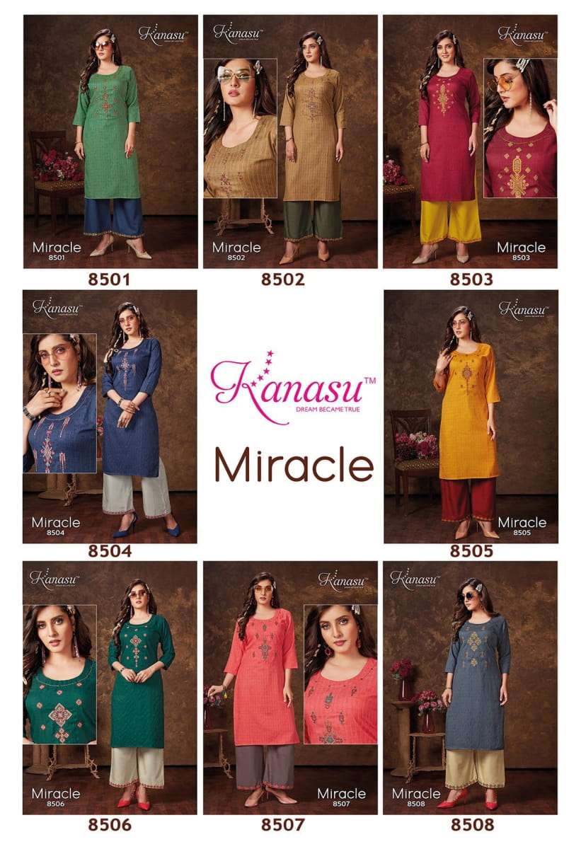 Miracle By Kanasu Wholesale online Lowest Price Kurtis Palazzo Set