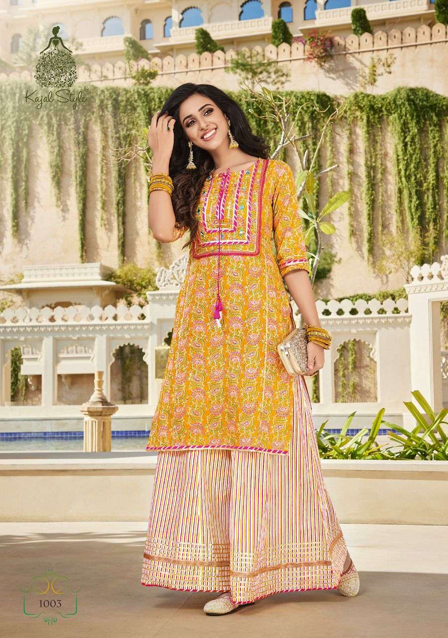 Eliza Vol 1 By Kajal Style Wholesale Online Lowest Price Cotton Kurtis Sharara Set