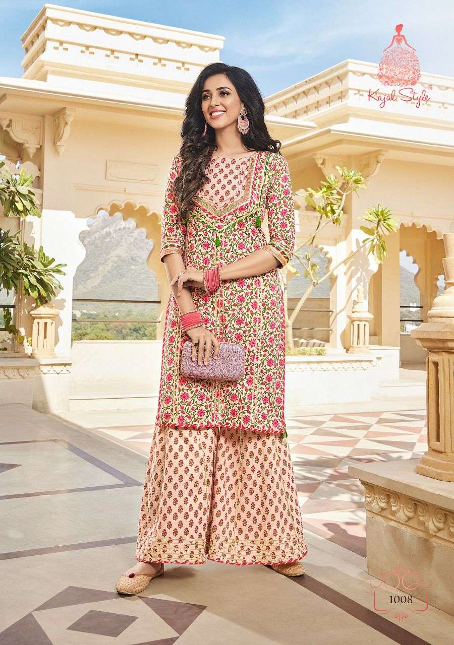 Eliza Vol 1 By Kajal Style Wholesale Online Lowest Price Cotton Kurtis Sharara Set