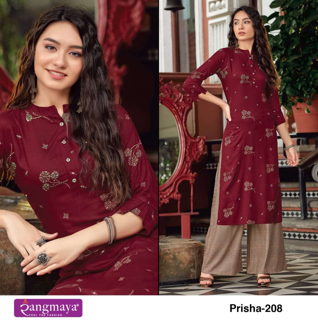 Prisha Vol 2 By Rangmaya Wholesale Online Lowest Price Kurtis Palazzo Set