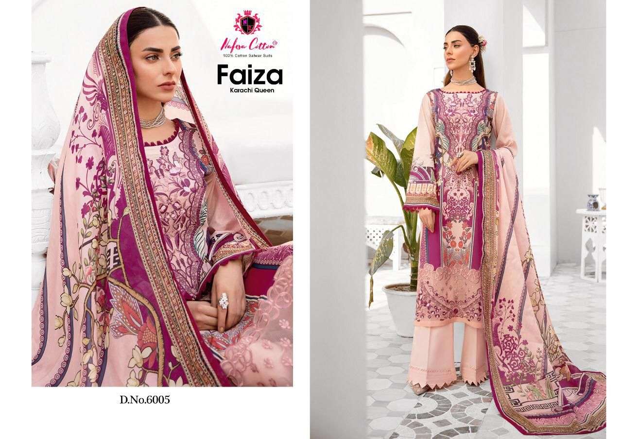 Faiza Karachi Queen Vol 6 By Nafisha Cotton Designer Wholesale Online Salwar Suit Set
