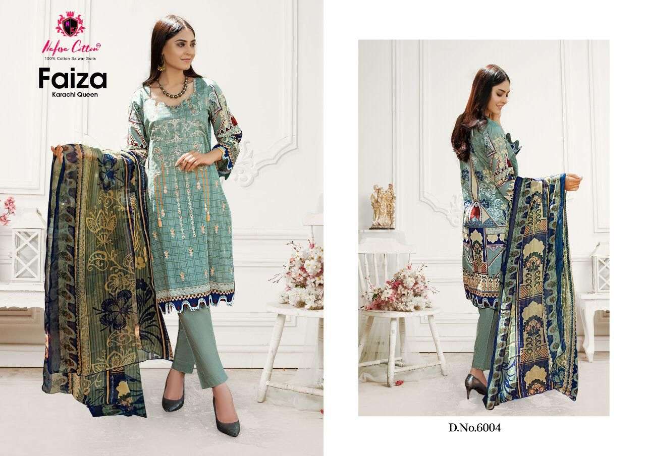 Faiza Karachi Queen Vol 6 By Nafisha Cotton Designer Wholesale Online Salwar Suit Set
