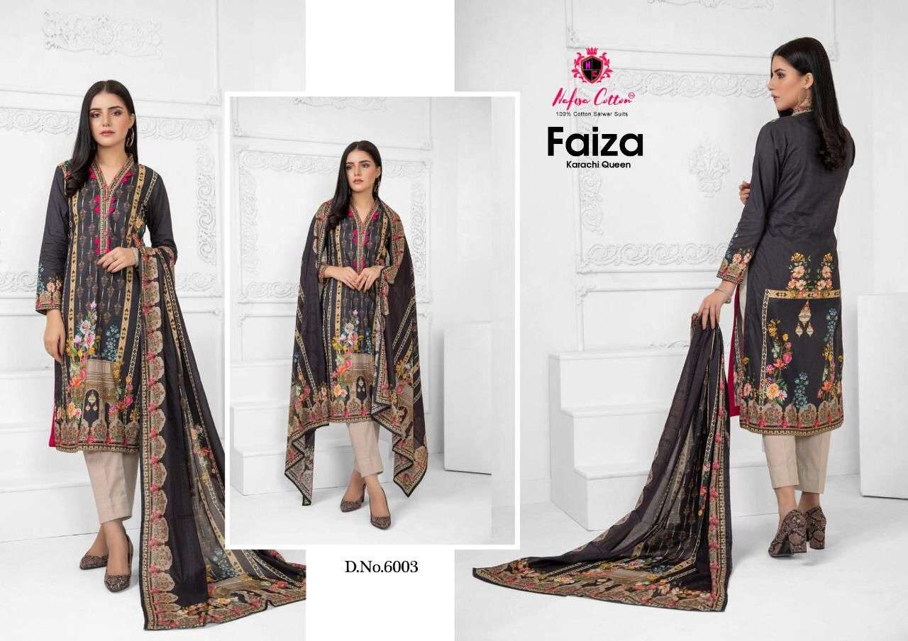 Faiza Karachi Queen Vol 6 By Nafisha Cotton Designer Wholesale Online Salwar Suit Set