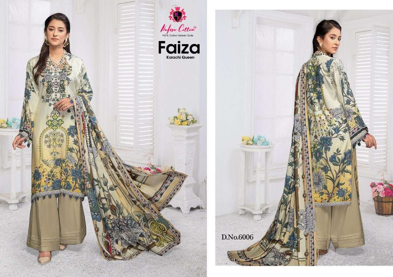 Faiza Karachi Queen Vol 6 By Nafisha Cotton Designer Wholesale Online Salwar Suit Set